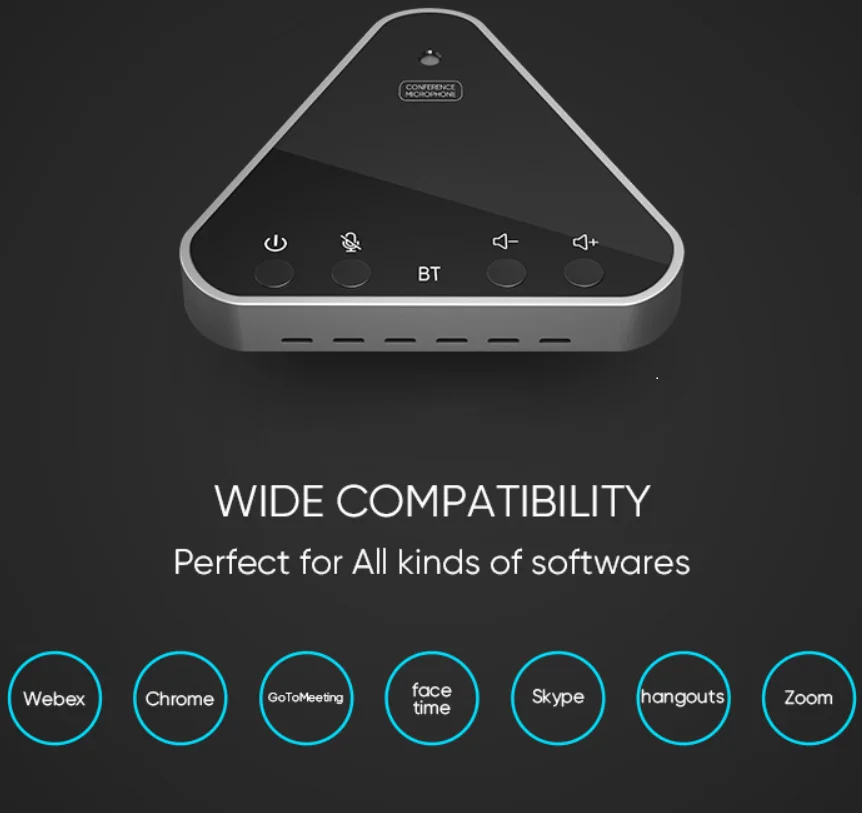 Triangle Video Conference Interface Omnidirectional Microphone for Mute/Unmute,Streaming,Call Speaker Skype,Webinar,Interview