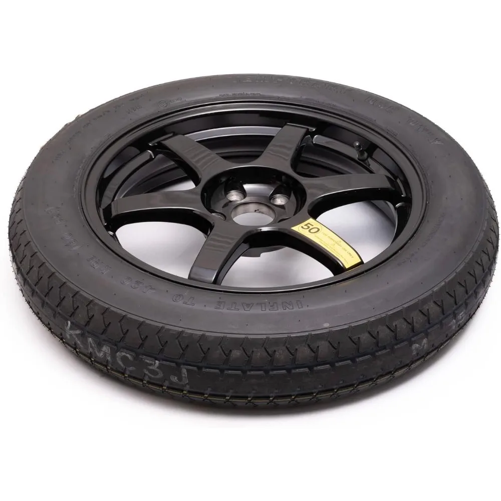 Complete Spare Wheel and Tire Kit for Model Y - Includes 18x4 Black Rim, 155/85R18 Spare Tire (28.5" Diameter) 4