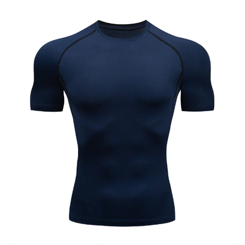 Description Picture 4 of itemMen Running Compression T-shirt Short Sleeve Sport Tees Gym Fitness Sweatshirt Male Jogging Tracksuit Homme Athletic Shirt Tops