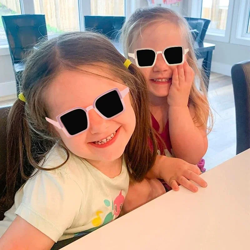 Children Girl Boy Fashion Square-frame Glasses Sunglasses UV400 Outdoor Girls Boys Solid Protection Sunglasses Kids Sun Glasses