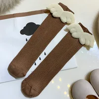 Baby Girls Knee High Socks Long Kids Soft Cotton Angel Wings Princess Children Sock Ruffle Leg Warmers Cute Girl Socks For 0-8 Y 5