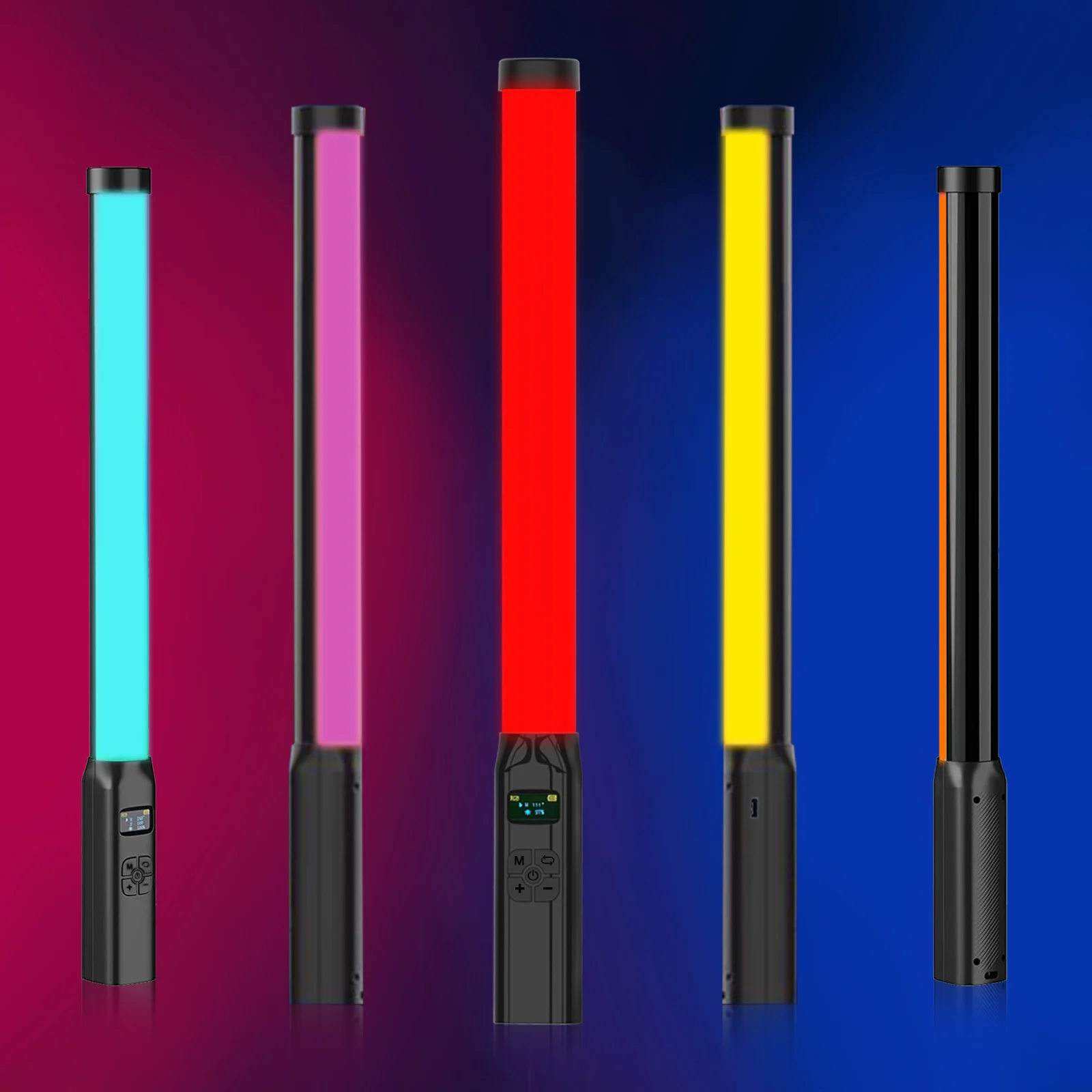 Btfoor Handheld Rgb Colorido Vara Luz 19.68 Polegada 50cm Handheld Led Varinha de Luz Cri 95 Mais 2500k-9000k Fotografia Estúdio Lâmpada