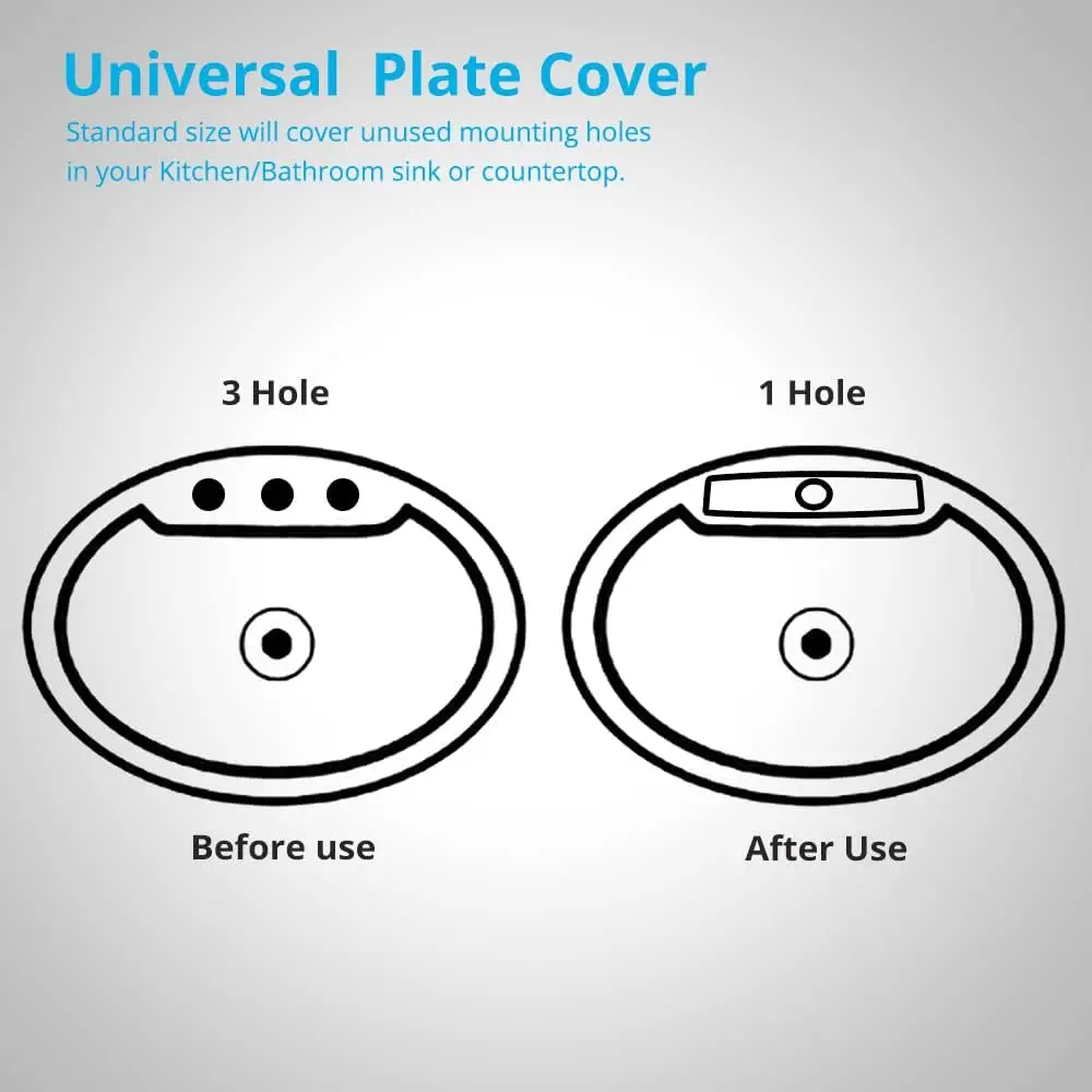 3-to-1 Kitchen Faucet Hole Cover Deck Plate Bathroom Kitchen Sink Faucet Hole Cover Deck Plate Escutcheo Faucet Accessories