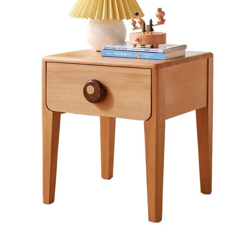 Nordic mini small children's bedside table solid wood feet bedside storage cabinet furniture