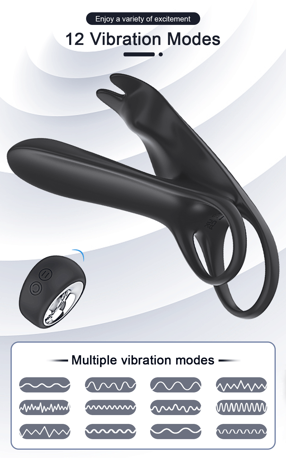 HeartCaptor Silicone Couples Vibrating Ring Dual Motor Clitoral G-Spot Stimulator - Details 17