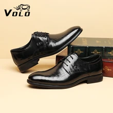 

VOLO men's autumn new cowhide business dress shoes British wedding shoes