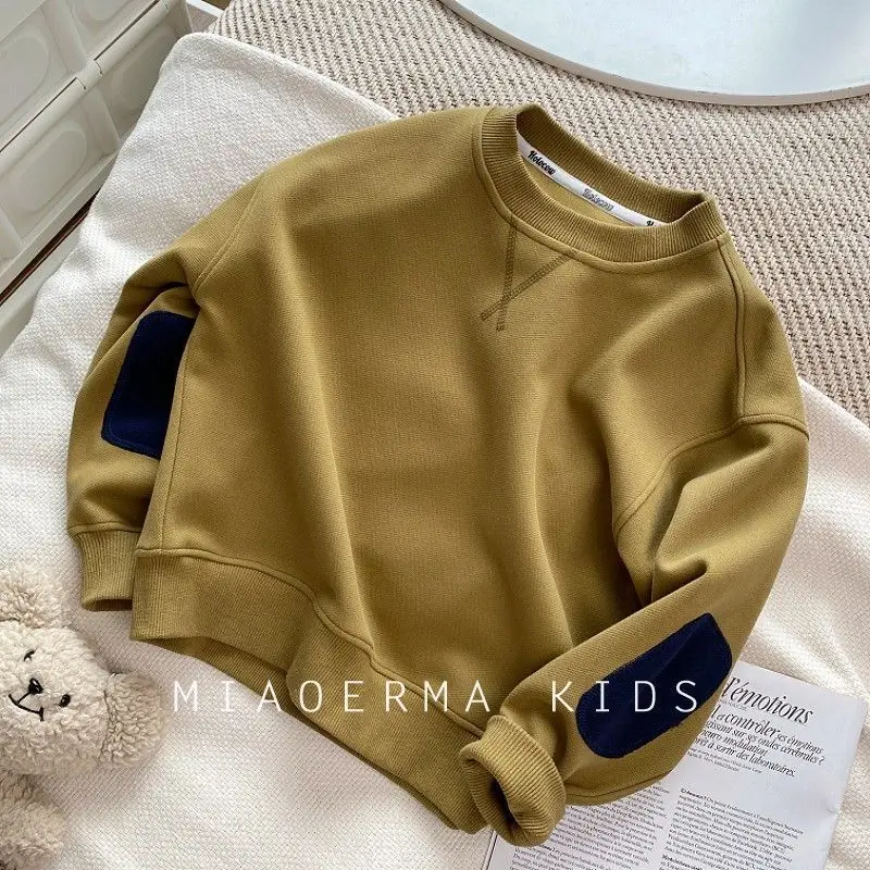 Frühling Herbst Kinder Sweatshirts 1-10Y Jungen Patchwork Casual Pullover Tops Trainingsanzug Koreanische Kleinkind Tragen Für Kinder Kleidung Neue – Detail 14