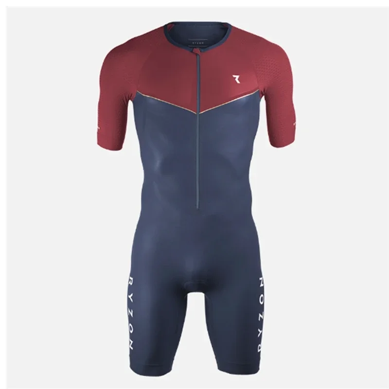 

Летний мужской триатлоновый гоночный костюм, цельные колготки с коротким рукавом, шоссейный велосипедный костюм, костюм для плавания/бега/велоспорта, одежда для горного велосипеда