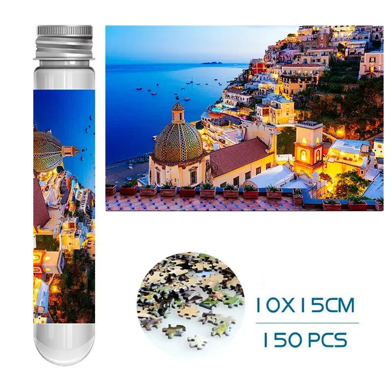 Compact Jigsaw Puzzle in Test Tube - Educational Family Game and Portable Leisure Toy, 150 Pieces