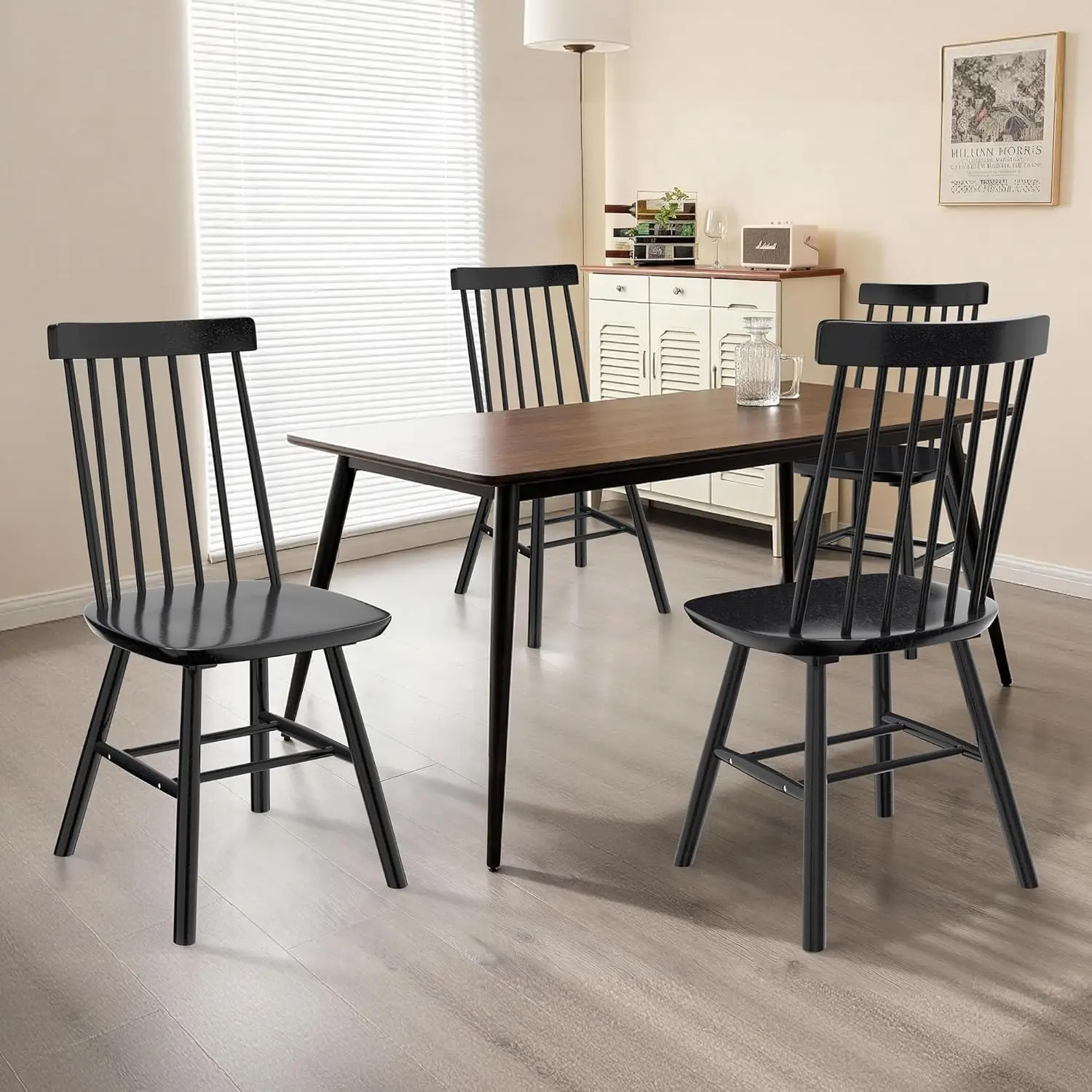 Black Farmhouse Windsor Dining Chairs 1