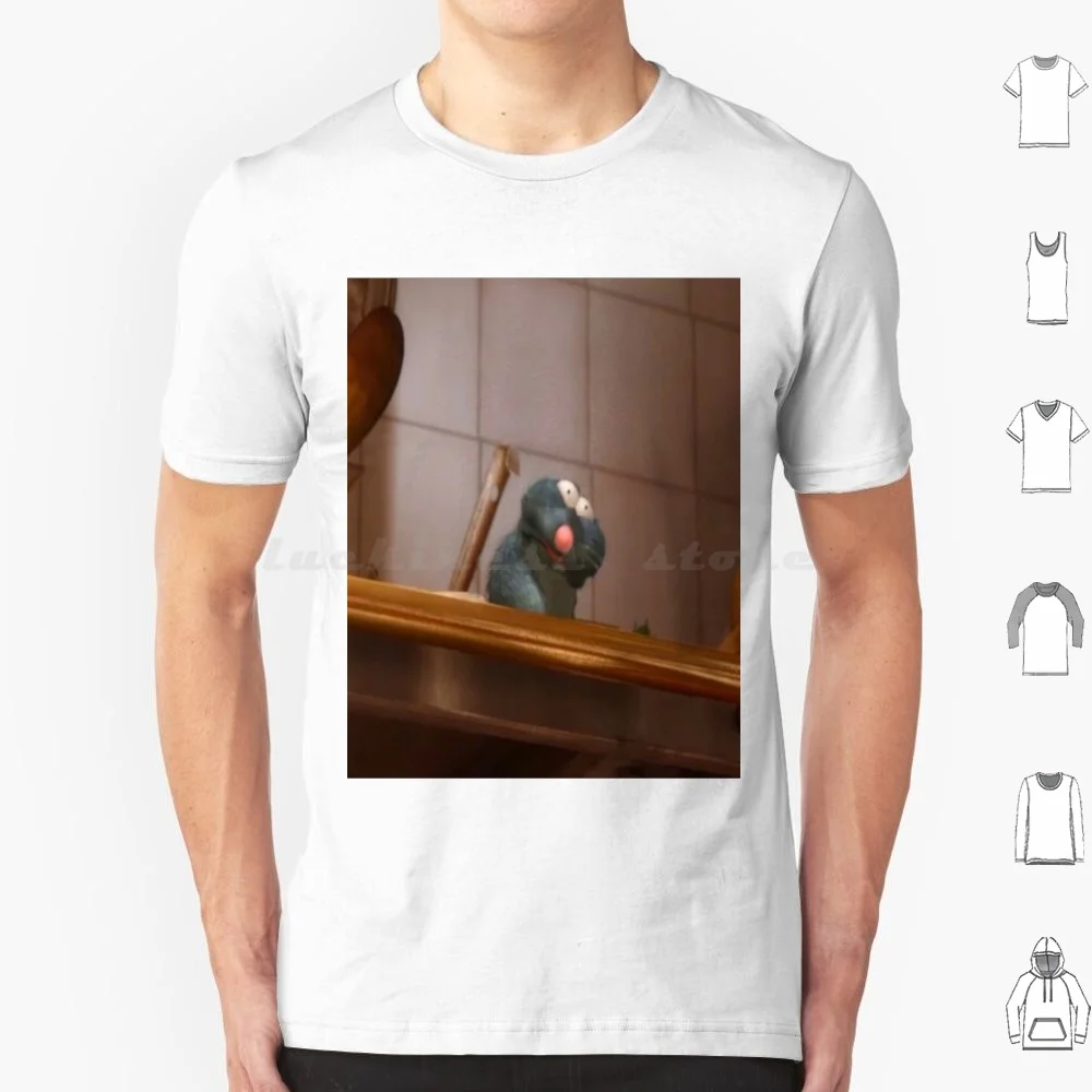 Remy The Vomito Rat T Shirt Big Size 100% Cotone Funny Meme Food Ratatouille Mouse Vomito Topo Esilarante Animale Animali Divertenti