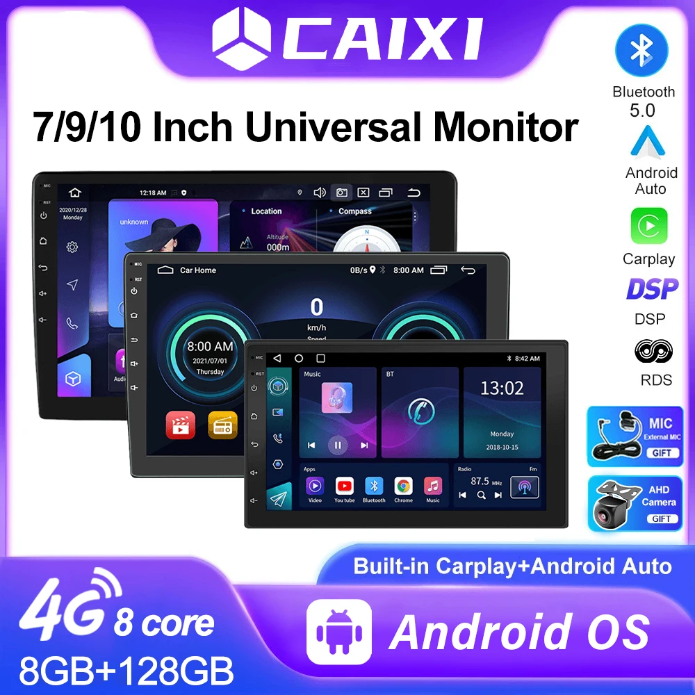 Radio de coche CAIXI Universal de 7, 9 y 10 pulgadas 2DIN con Android 16 y CarPlay para Volkswagen, Fiat, Renault, Nissan, Hyundai. Autoradio multimedia para coche. 1