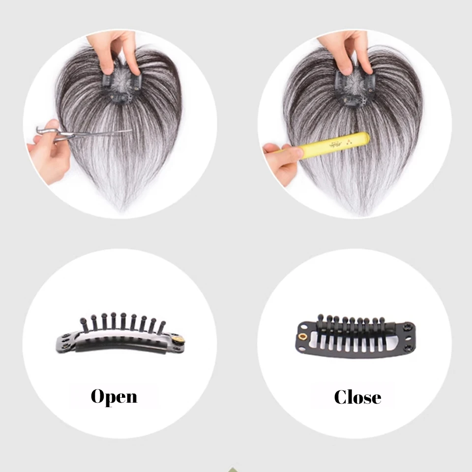 Synthetic Hair Topper Hand Wove Clip In Bangs Extension for Women