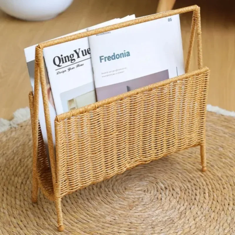 Kens Creative Vine Weaving Homestay Coffee Shop Magazine Rack Sample Home Living Room Book And Newspaper Storage Basket