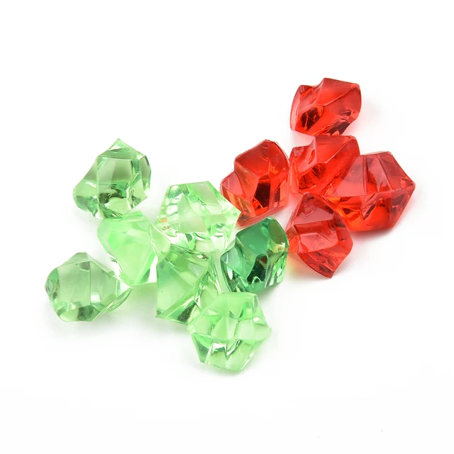 Leke Plastic Gems Ice Grains Colorful Small Stones Children Jewels Acrylic  Gems(200pcs 0.43x0.55in) 