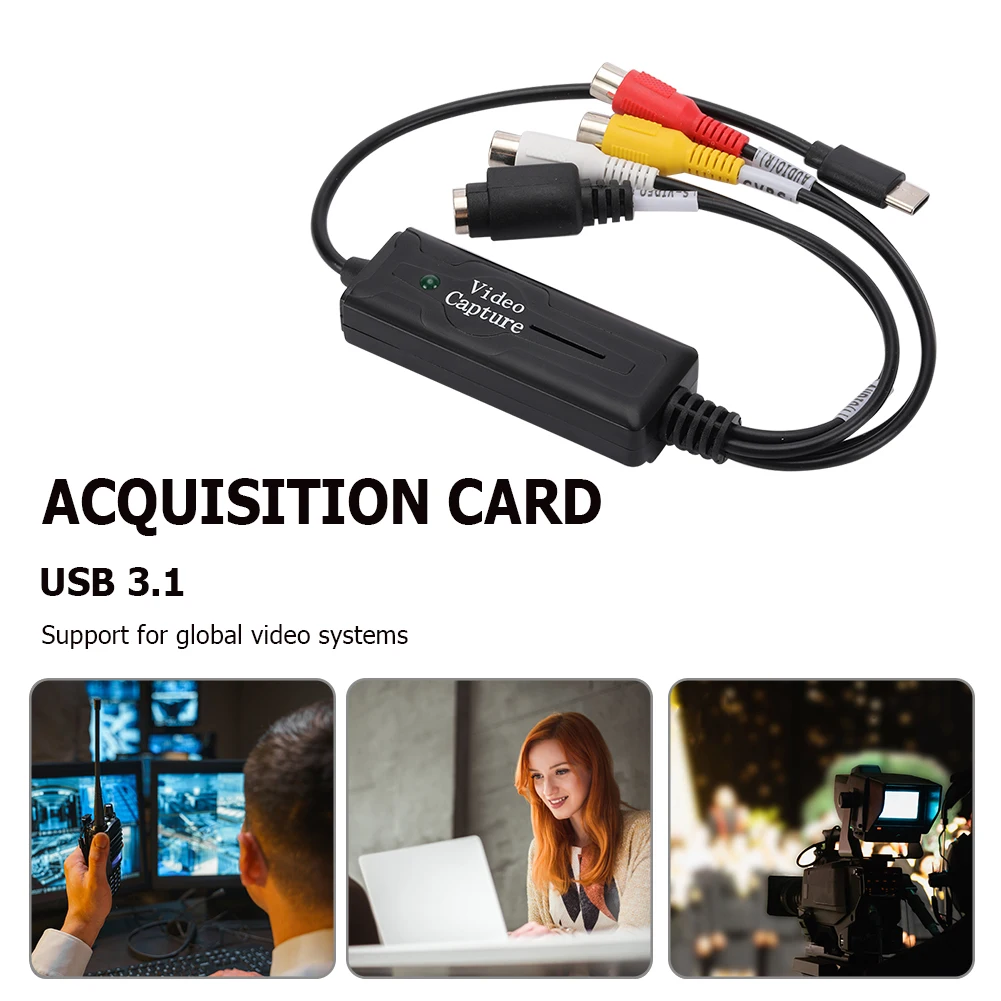 USB 3.1 이지 캡 비디오 오디오 컨버터, DVD/VCD/MP4 C타입 비디오 캡처 컨버터, 1 채널 오디오 캡처 어댑터 컨버터