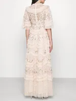 فستان نسائي مطرز شبكي من Twotwinstyle بأكمام مضيئة ورقبة مستديرة ، خصر عالي ، أنيق ، غير رسمي ، موضة 1