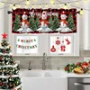 Christmas Decoration Buffalo Plaid Short Curtain Farmhouse Plaid Kitchen Small Curtain, Bufaro Plaid Half-Window Cafe Curtain 4