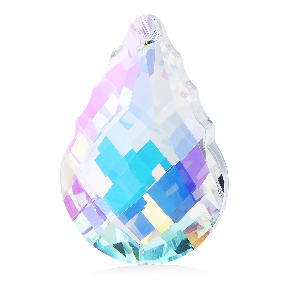 1Pc 50mm Crystal Glass Prism Suncatcher Rainbow Maker Hanging Oval Pendant For Window Ornament Chandelier Parts DIY Home Decor