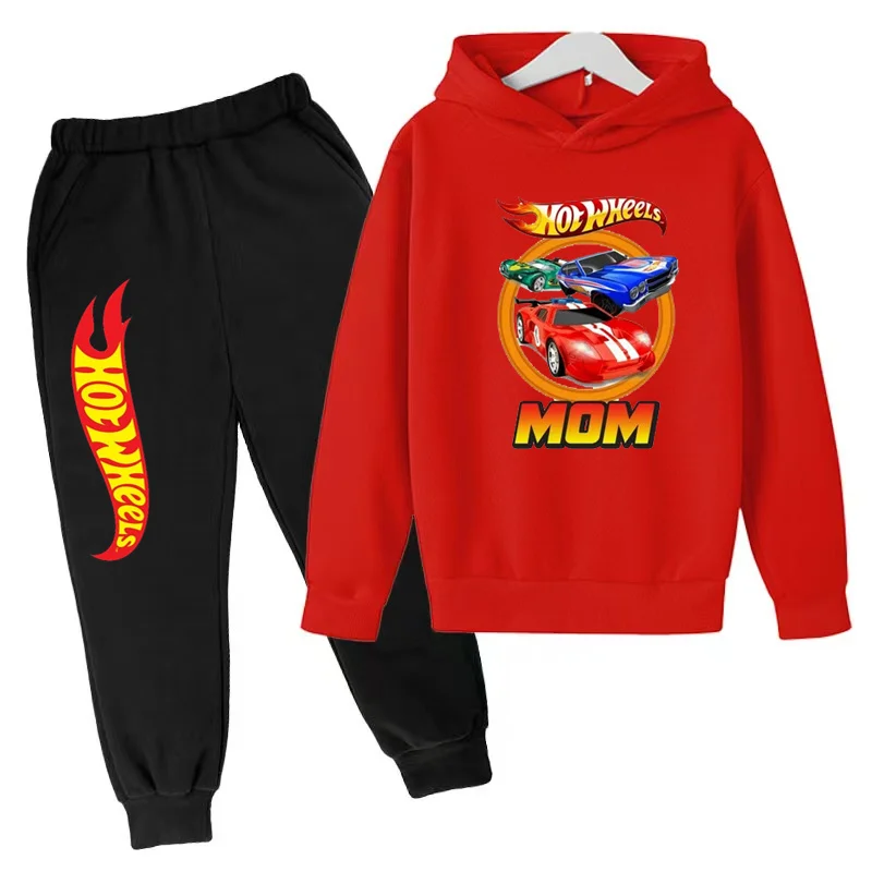 Kids Clothing Hot Wheels Car Game Printed Hoodie Coat 3-12 Yrs Boys Girls Toddler Top+pants Fashion Sweatshirt Casual Sportswear