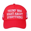 New Red Cap USA Baseball Caps Large Size President Hat Print Trump Was Right About Everything Embroidery Wholesale Drop Shipping 1