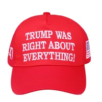 New Red Cap USA Baseball Caps Large Size President Hat Print Trump Was Right About Everything Embroidery Wholesale Drop Shipping 1