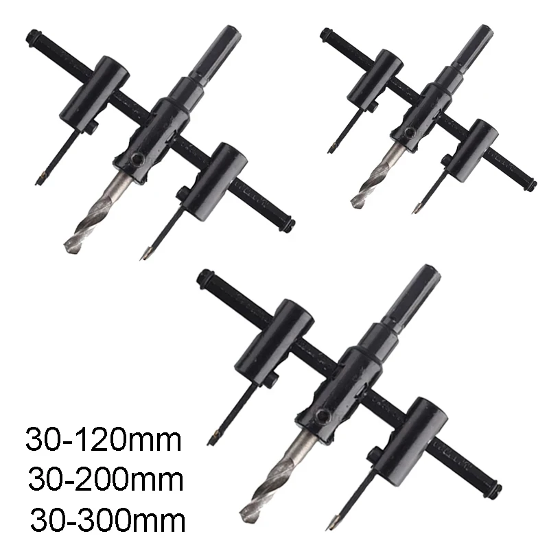 berouw hebben Kiwi kans Verstelbare Metalen Hout Cirkel Gatenzaag Boor Cutter Kit Diy Tool 30Mm  120Mm 30Mm 200Mm 30Mm 300Mm Zwarte Lichtmetalen Blade|Boren| - AliExpress