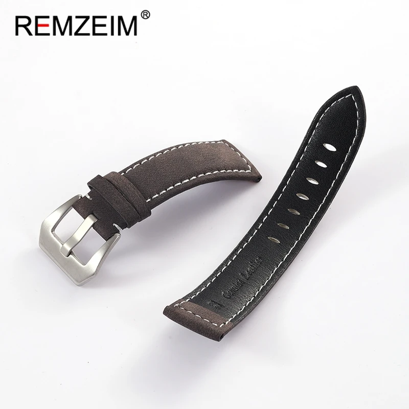Unisex Retro Matte Leather Wristwatch Band - Black, Yellow, Brown, Green
