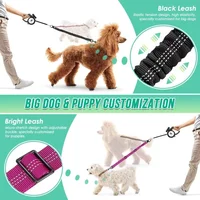 1.6ft Long Dual Dog Leash Attachment - Double Leashes for Training Small to Large Dogs - Adjustable Strap Shock Absorbing Bungee 2
