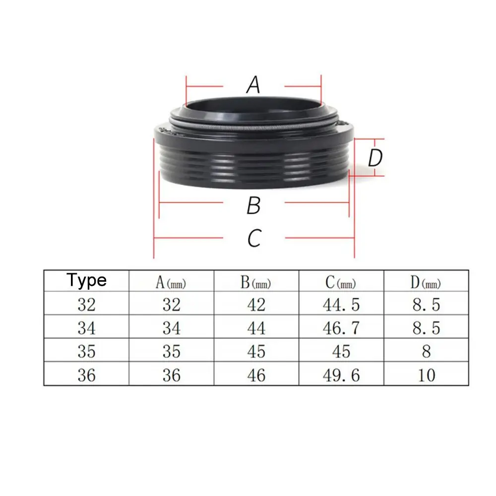 Replacement Universal Bike Fork Seal 32mm/34mm/35mm/36mm MTB Bike Fork Dust Seal Spare Parts Bicycle Suspension Oil Seal
