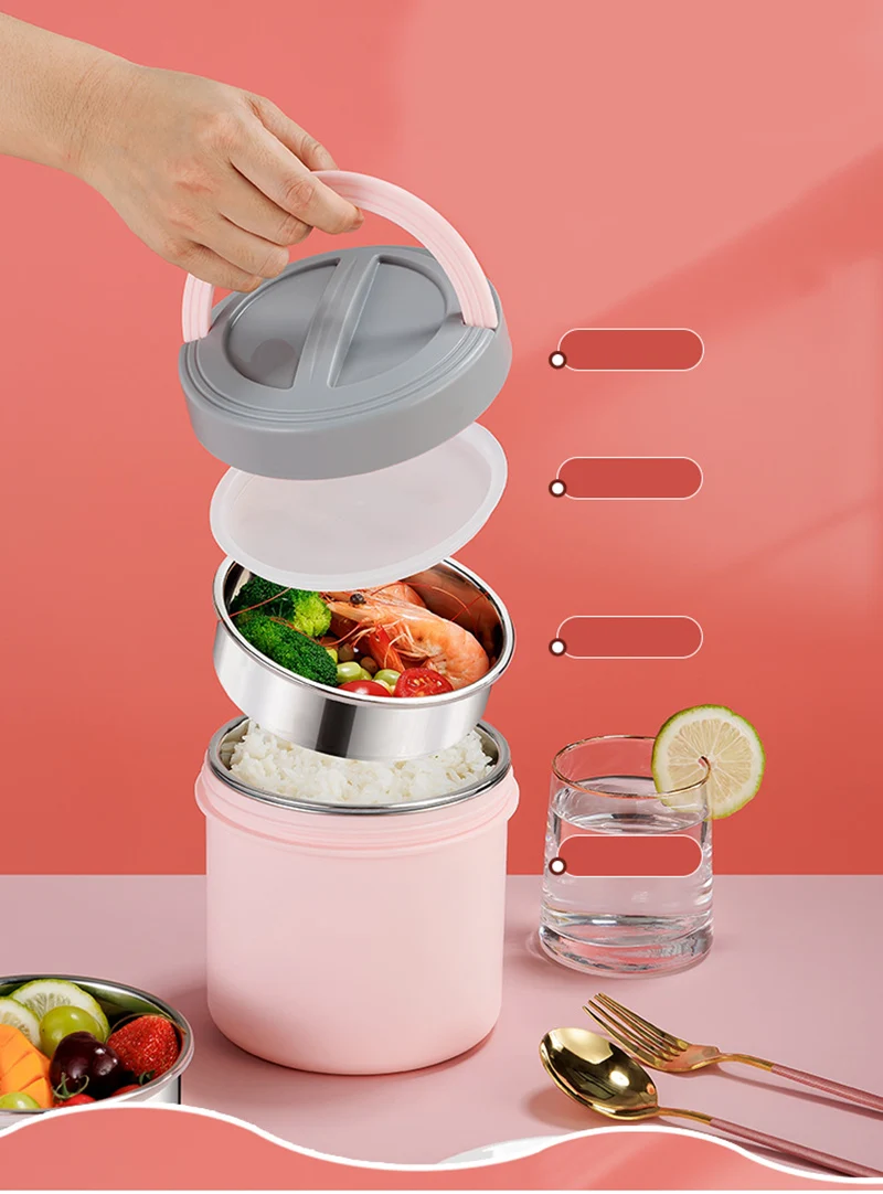 Boîte chauffante électrique en acier inoxydable, boîte à lunch portable,  mini chauffe-aliments, récipient plus chaud pour étudiants et travailleurs,  prise UE, 220V - AliExpress