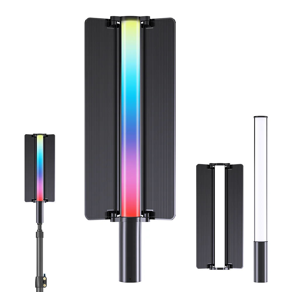 Aazon.co : Luxceo 4Pack RGB Tube Light Bar With Light Stand, Battery