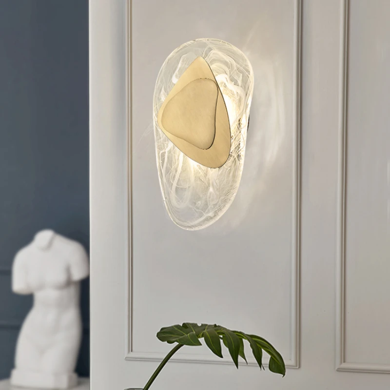 

Wall lamp, living room, bedside bedroom, aisle decoration, minimalist marble wall lamp, wall modeling lamp