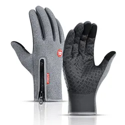 Thermal Outdoor Gloves - Warm Cycling, Running, Ski, and Motorcycle Gear - M (A0001-grey)