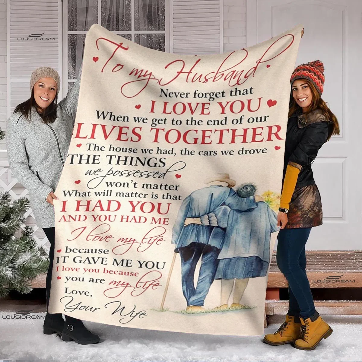 To My Husband I Love You Blanket Gift From Wife Gift For Birthday Anniversary Couples Throws Blanket With Quote Gift For Hubby 3