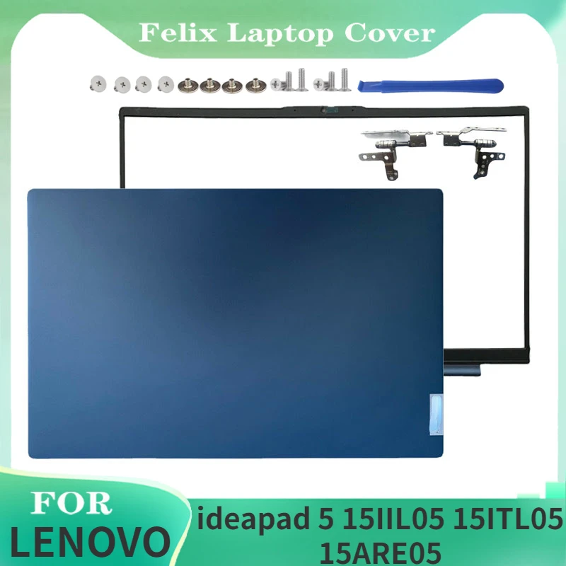 

New For Lenovo ideapad 5 15IIL05 15ITL05 15ARE05 Top Case LCD Back Cover / Front Bezel / Hinges (Blue) 2020 15.6"