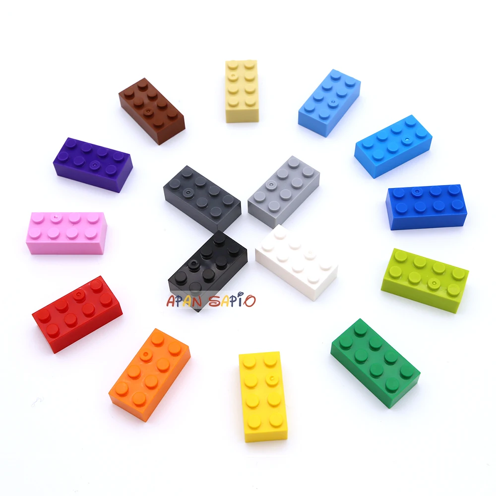 200pcs Thick 2x4 DIY Building Blocks Figures Bricks Educational Creative Compatible With 3001 Plastic Toys for Children Choice