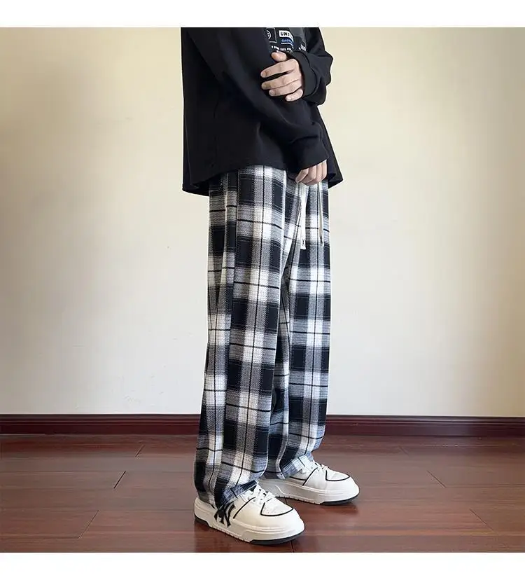 New Narrow Wide Leg Pants Women's Thin Ice Silk High Waist Slimming Straight Leg Casual Pants 5