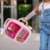 Kids Makeup Set for Girls Mini Pretend Play Set Simulation Hairdressing Hair Dryer Scissors Make Up Lipstick Toy Birthday Gifts 2