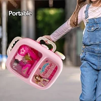 Kids Makeup Set for Girls Mini Pretend Play Set Simulation Hairdressing Hair Dryer Scissors Make Up Lipstick Toy Birthday Gifts 2