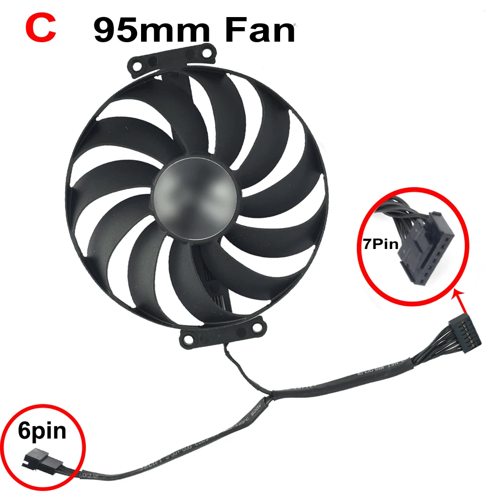 Placa de Vídeo Ventilador Mais Frio para Asus Rog Strix Rtx 3070 3080 3090 3060ti 3080ti 3090ti Gaming Rx6700xt Rx6800 Gpu fã 95 mm Cf1010u12s - Imagem 2