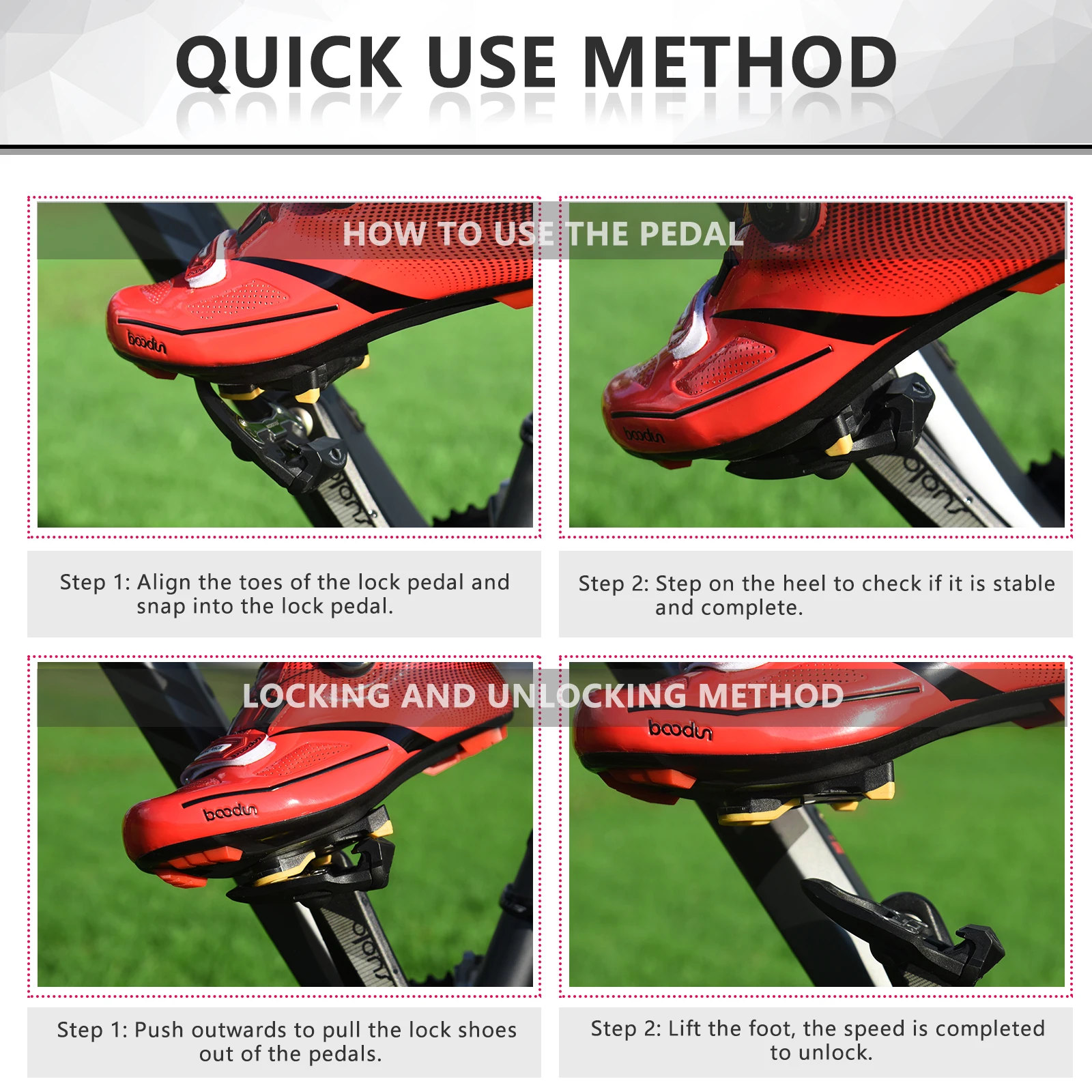 Description Picture 4 of itemKOOTU Road Bike Clip-On PedalsRoad Bike Self-Locking PedalsSPD SL System with Clip-On Pedals