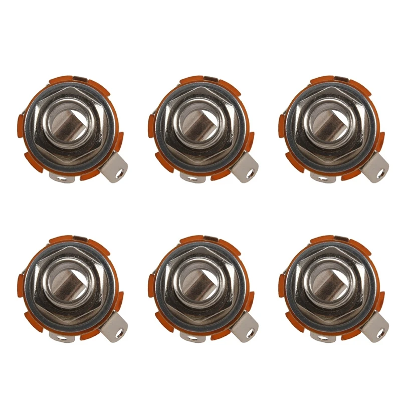 

6X Запчасти для гитар и аксессуары Switchcraft 1/4 6,35 мм 2-проводное Моно шасси гитарный разъем входной выход