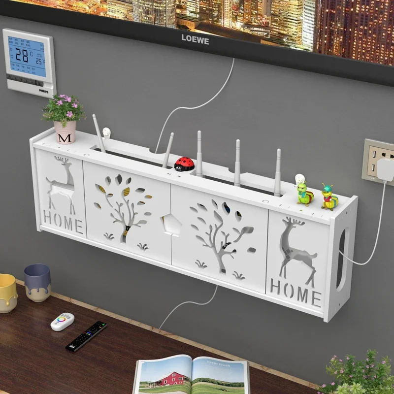 

Block Router Storage Punching Box Living Wall Decoration Free Wifi Mounted Set-top Shelving Tv Room