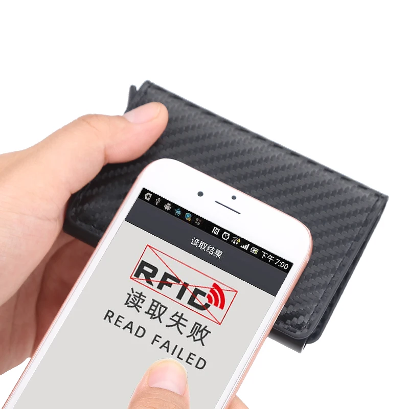 New Carbon Fiber Card Holder Wallets Men Brand Rfid Black Magic Trifold Leather Slim Mini Wallet Small Money Bag Male Purses