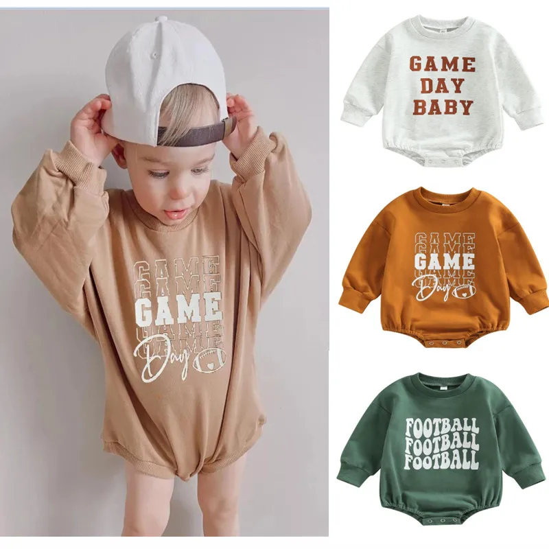 

Комбинезон с забавными буквами для маленьких мальчиков и девочек, осенне-весеннее боди с длинным рукавом, боди, комбинезоны, наряд, милая детская одежда