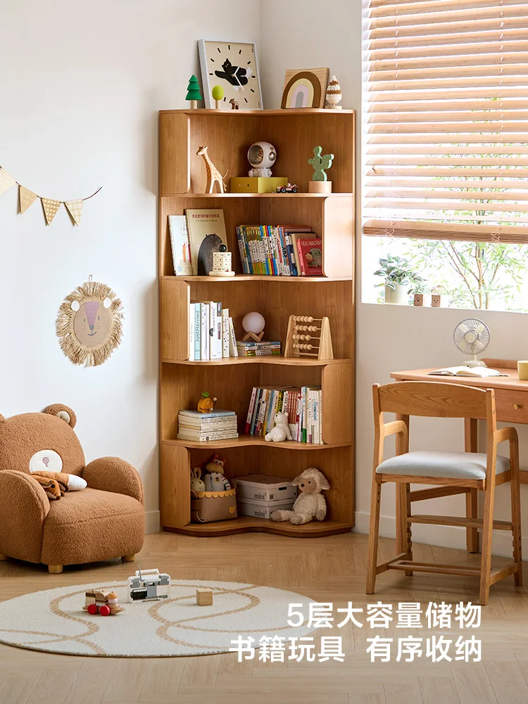 ~Corner bookcase Children's triamine board bookshelf Multi-layer wall storage cabinet Storage rack
