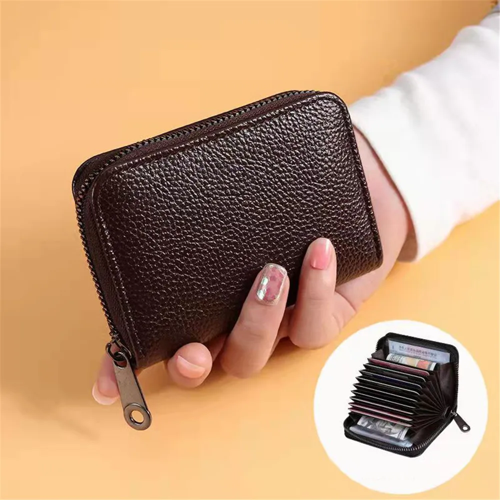 Credit/Debit Card Holder 11 Slot PU Leather Small Zipper Wallet for