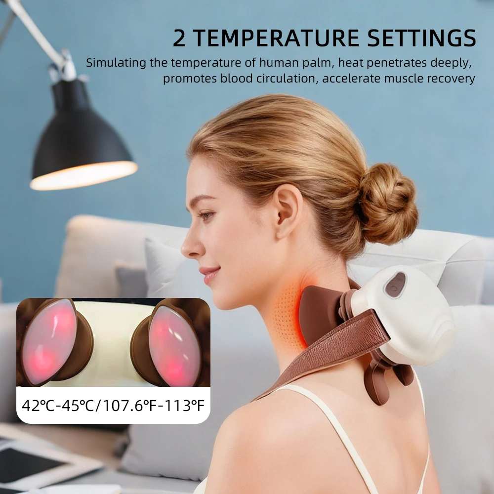 4D Neck Shoulder Massager Bionic Deep Tissue Kneading Massager Muscles Massage Shawl Relax Neck Waist Leg Body
