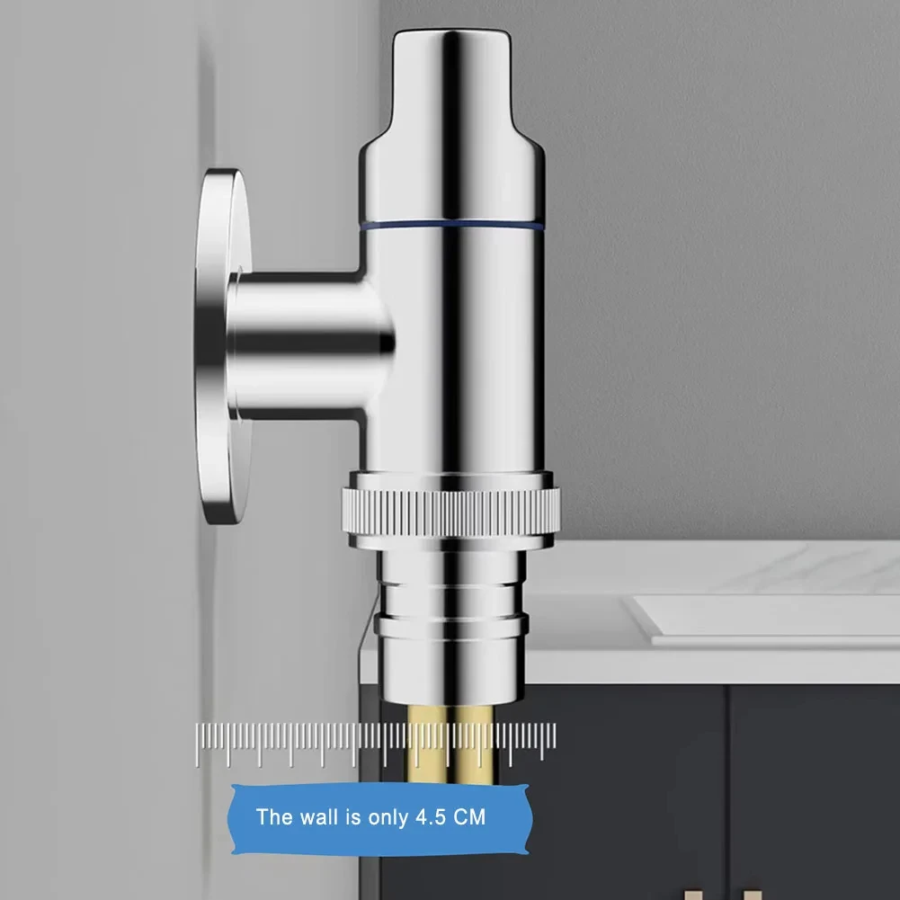Washing Machine Faucet Brass Water Stop Quick Opening Angle Valve Wall Mounted G1/2 Water Stop Clip Bathroom Accessories